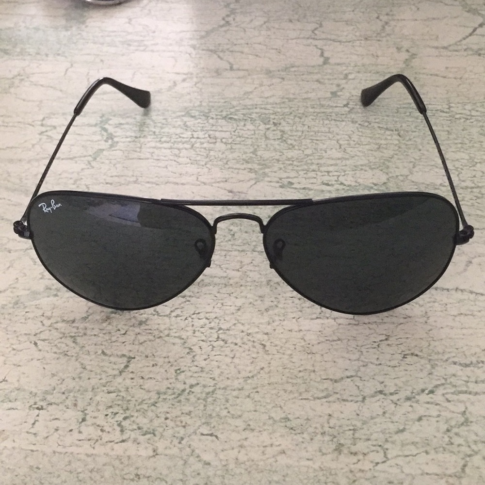 Raybans black aviators w/ black G-15 lenses